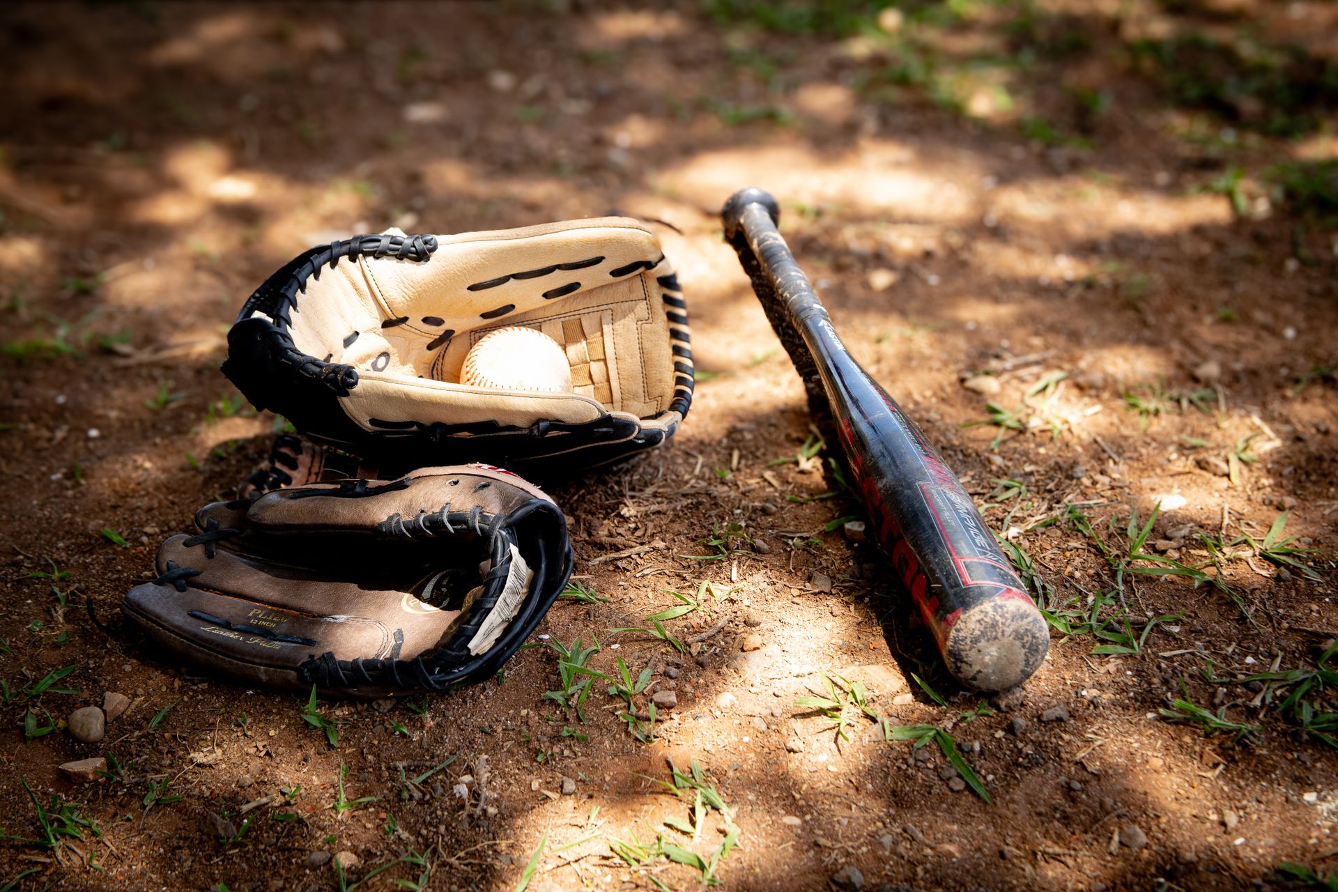 Baseball equipment at the ball field